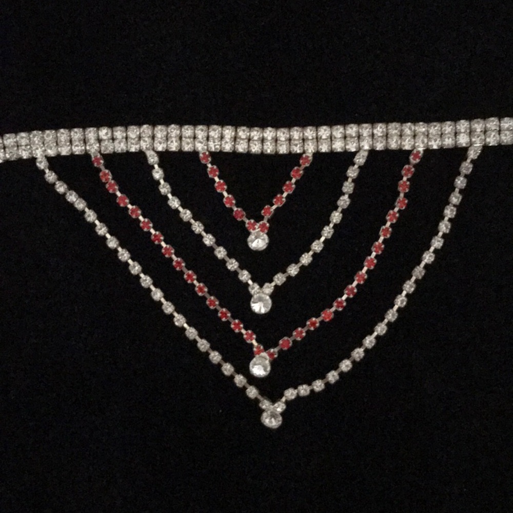 Diamond/Crystal Costume Necklace and Earrings - Picture 3 of 8